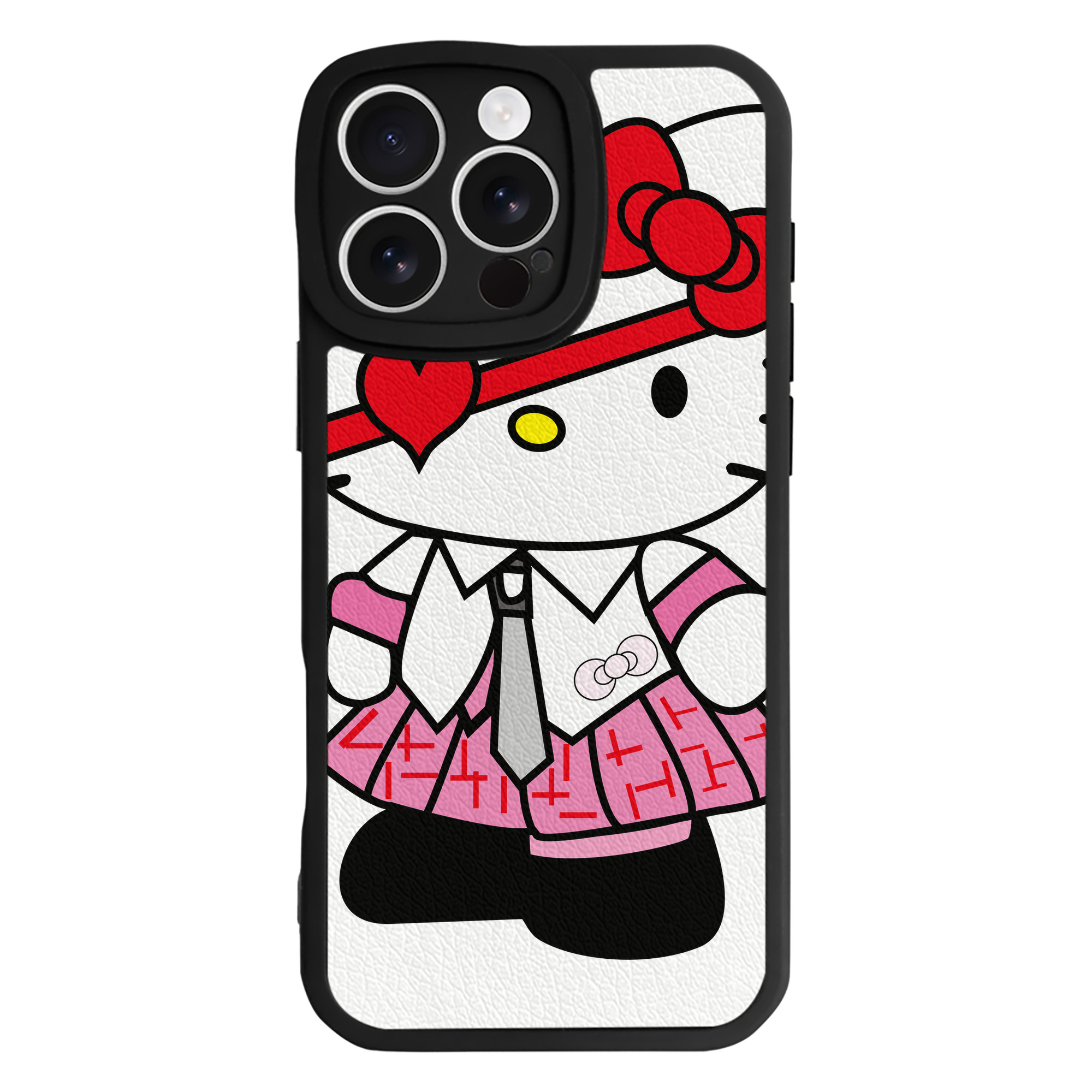 （画像用） Hello Kitty ハローキティ 【iPhone 16シリーズ対応】シリコンスマホケース（レザー調） 材質：シリコン